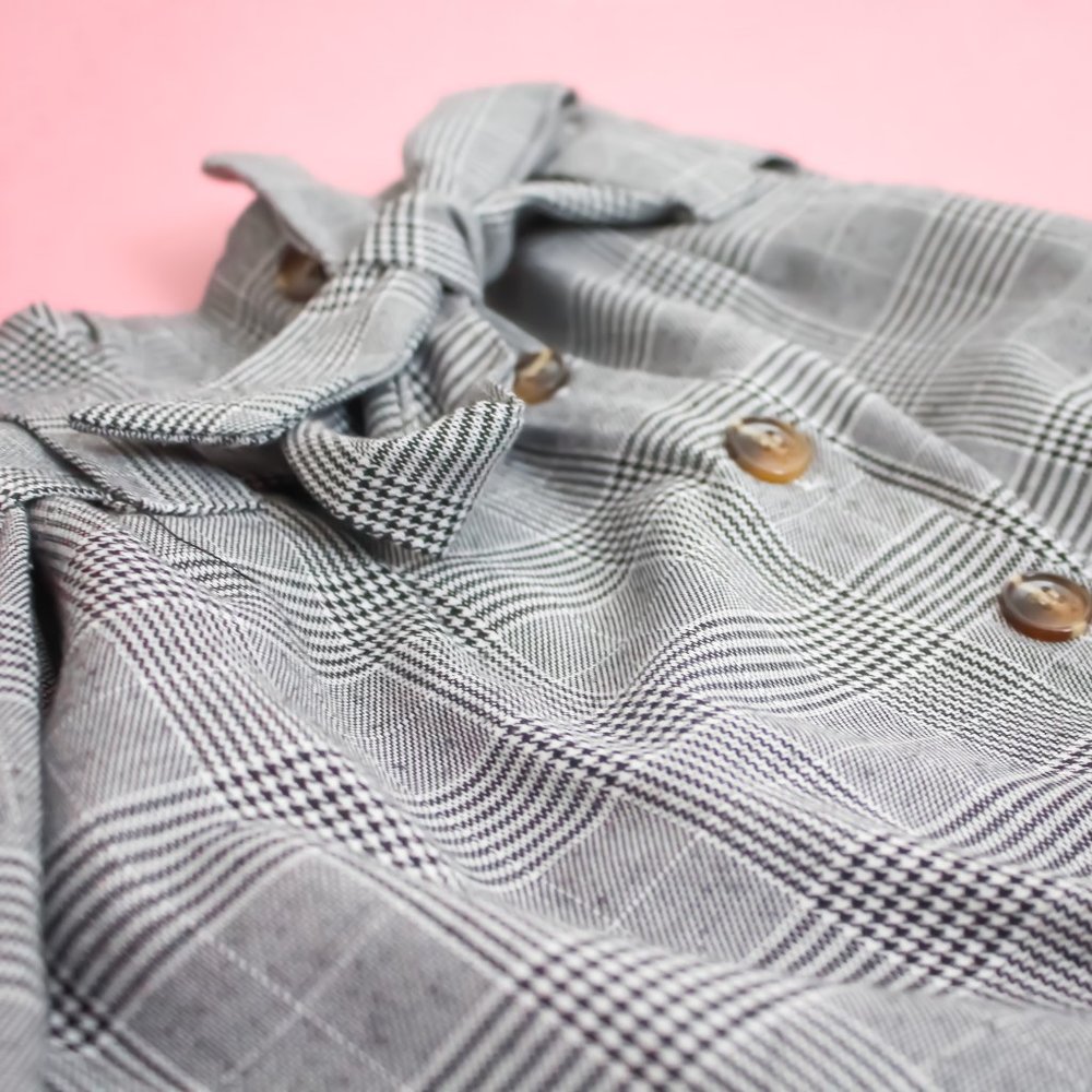 Plaid Paper Bag Waist Mini-Skirt - Picture 4 of 4